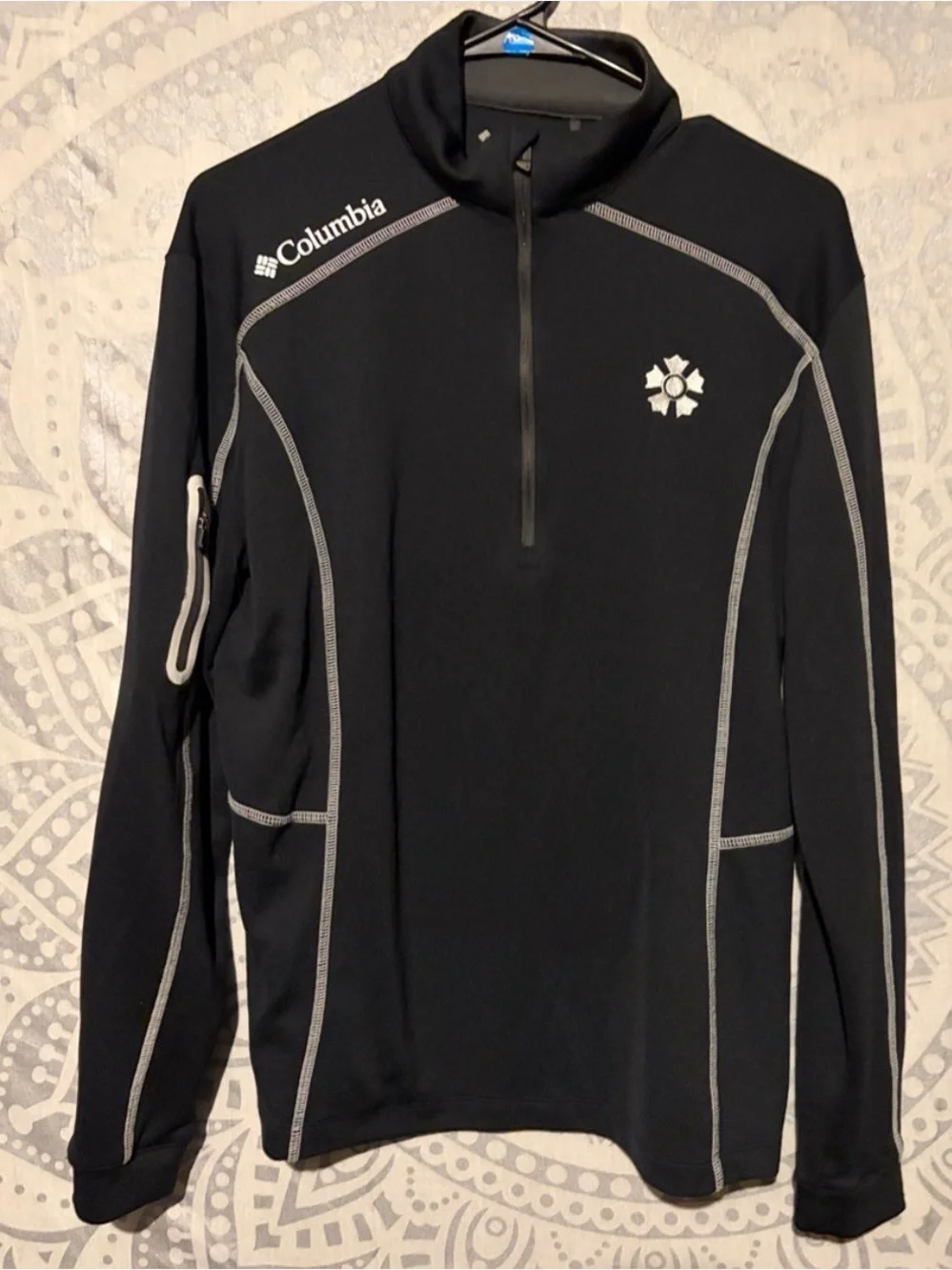 Columbia Golf 1/4 Zip Pullover Jacket Black w/ Contrast Stitch | Men’s Med